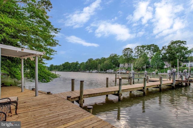 dock featuring a water view and boat lift