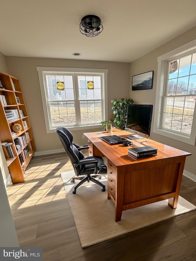 202 Moonlight Dr, Frostburg, MD 21532 - office with light wood-style flooring, visible vents, and baseboards