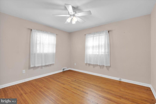 119 Rieck Ave, Millville, NJ 08332 - empty room with baseboards, wood-type flooring, and a ceiling fan