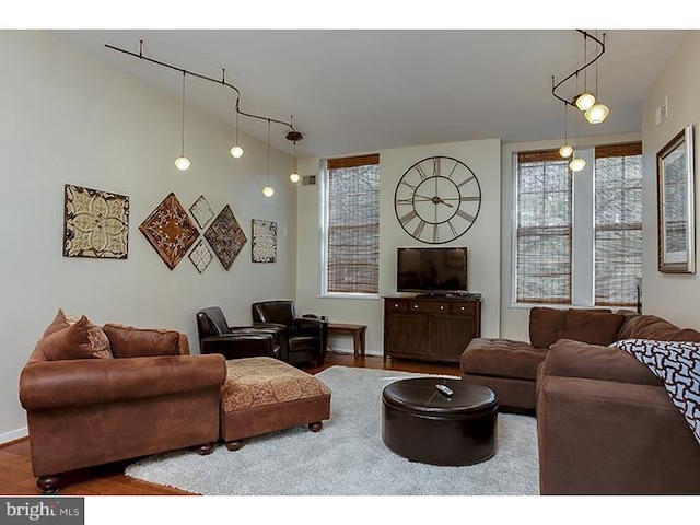 1023 Clinton St Unit 204, Philadelphia, PA 19107 - living room featuring baseboards and wood finished floors