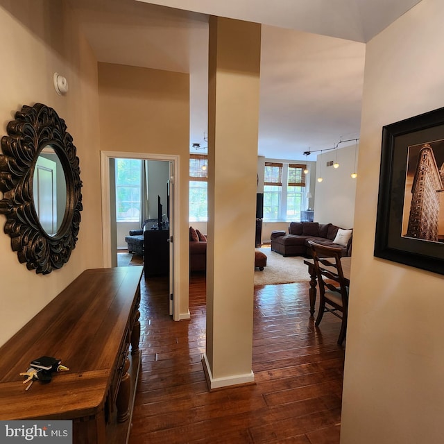 1023 Clinton St Unit 204, Philadelphia, PA 19107 - hallway with dark wood-style floors