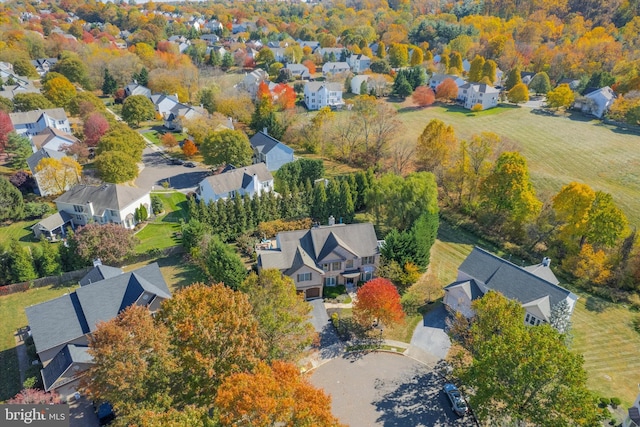 aerial view with a residential view