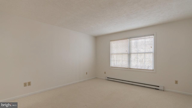 159 Yancey Ct, Mc Gaheysville, VA 22840 - unfurnished room with a textured ceiling, carpet, baseboards, and a baseboard radiator