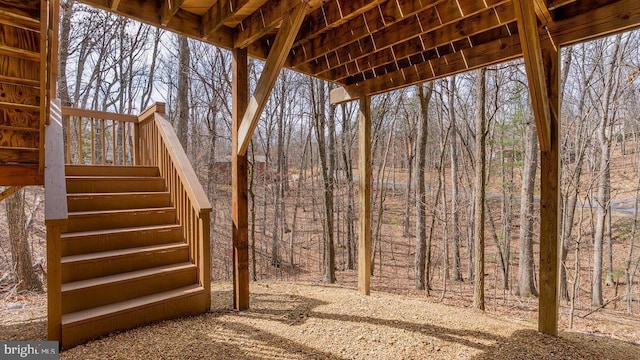 159 Yancey Ct, Mc Gaheysville, VA 22840 - view of yard with stairway and a wooded view