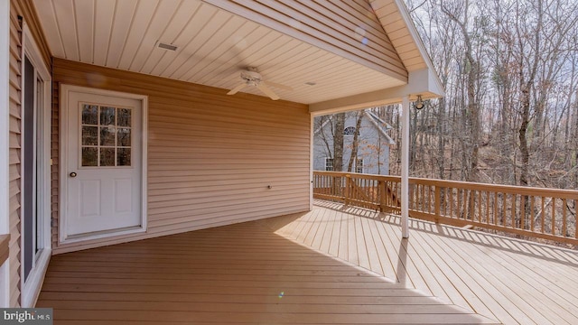 159 Yancey Ct, Mc Gaheysville, VA 22840 - wooden terrace with a ceiling fan