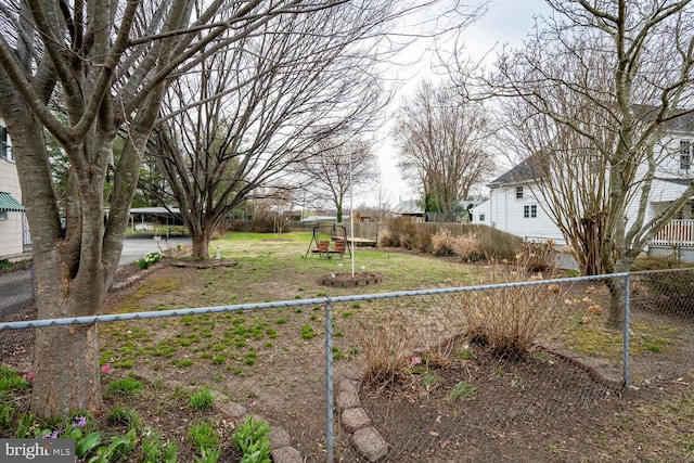view of yard with fence