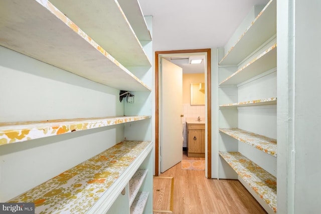 storage area featuring a sink