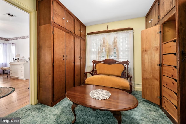sitting room featuring wood finished floors