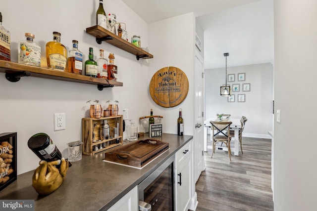 52 Olivia Way, Chesterfield, NJ 08515 - indoor dry bar with beverage cooler and wood finished floors