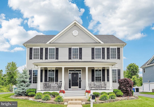 52 Olivia Way, Chesterfield, NJ 08515 - colonial house featuring a porch and a front lawn