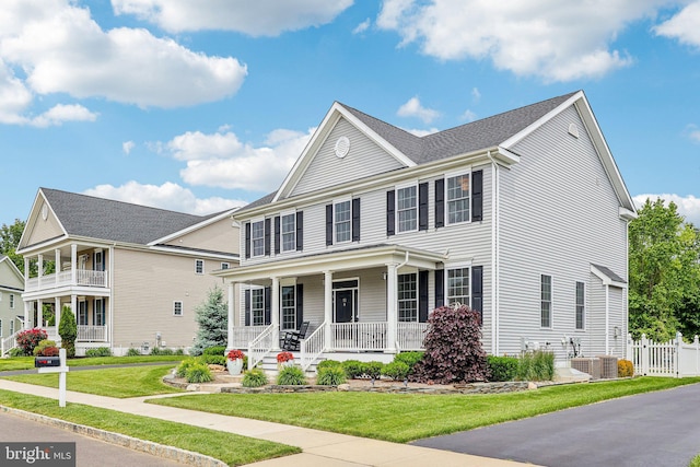 52 Olivia Way, Chesterfield, NJ 08515 - view of front of house with a porch and central AC