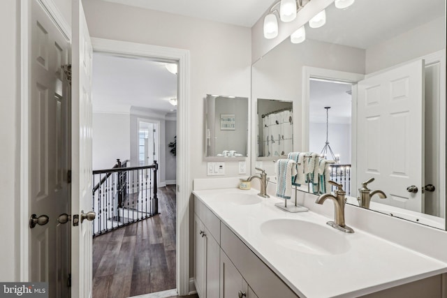 52 Olivia Way, Chesterfield, NJ 08515 - full bathroom with double vanity, wood finished floors, and baseboards