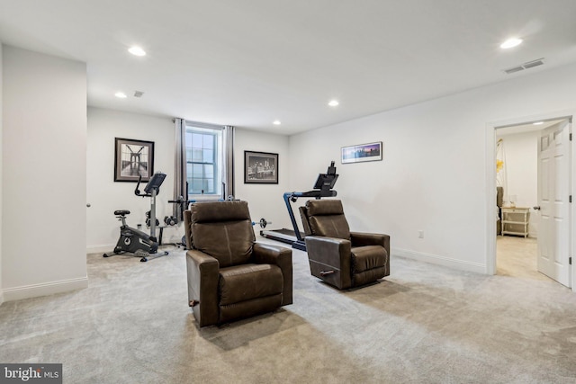 52 Olivia Way, Chesterfield, NJ 08515 - workout area with baseboards, recessed lighting, and carpet
