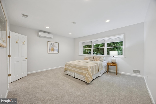 1220 Wendover Rd, Bryn Mawr, PA 19010 - bedroom featuring baseboards, carpet flooring, visible vents, and a wall mounted AC