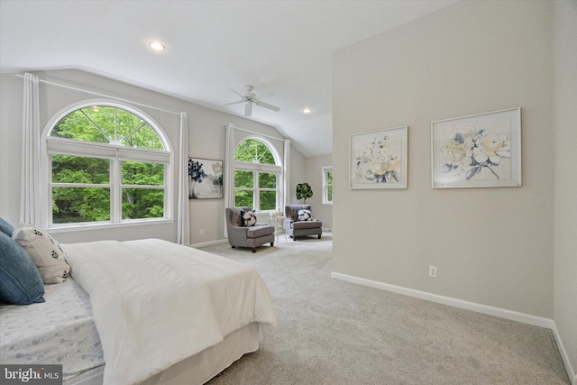 1220 Wendover Rd, Bryn Mawr, PA 19010 - bedroom with lofted ceiling, carpet flooring, baseboards, and recessed lighting