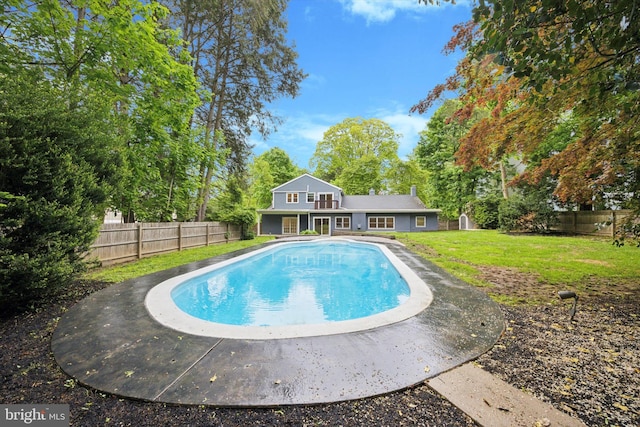 1220 Wendover Rd, Bryn Mawr, PA 19010 - view of swimming pool with a lawn, a fenced in pool, and a fenced backyard