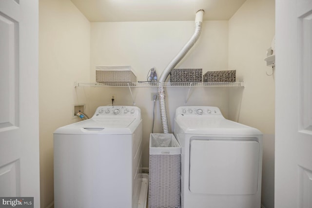 laundry room featuring laundry area and washing machine and dryer