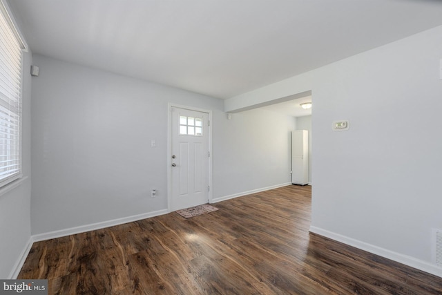4003 25th Ave, Temple Hills, MD 20748 - foyer featuring visible vents, baseboards, and dark wood-style flooring