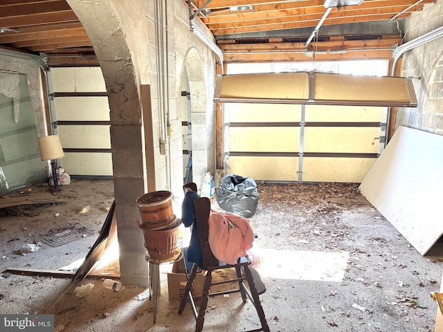 view of garage