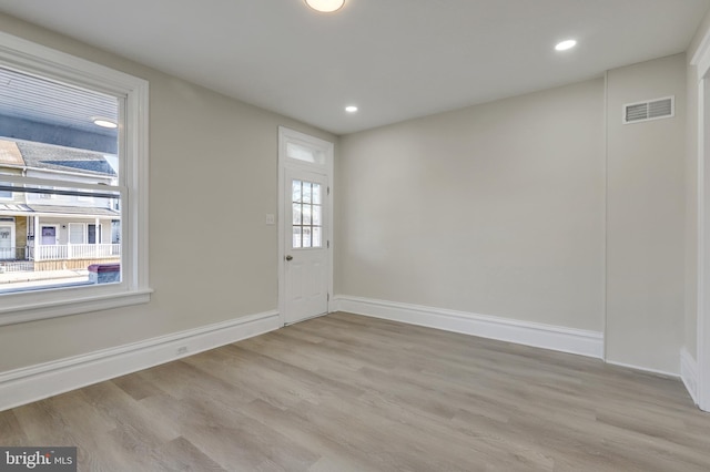 475-477 2nd St, Highspire, PA 17034 - foyer featuring recessed lighting, visible vents, baseboards, and light wood-style floors