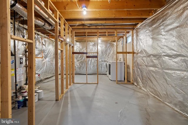 6984 Elm Ave, Elkridge, MD 21075 - unfinished basement with independent washer and dryer and gas water heater