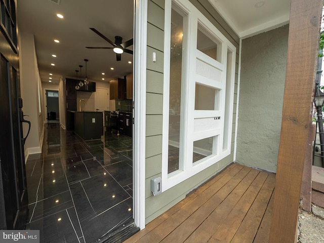 2005 N Lawrence St, Philadelphia, PA 19122 - deck with a sink and ceiling fan