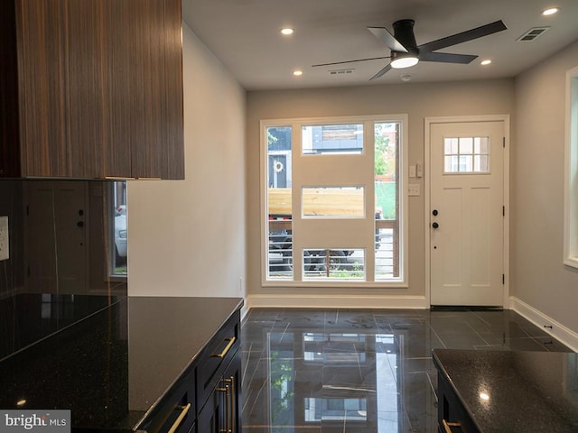 2005 N Lawrence St, Philadelphia, PA 19122 - foyer with ceiling fan, baseboards, and recessed lighting