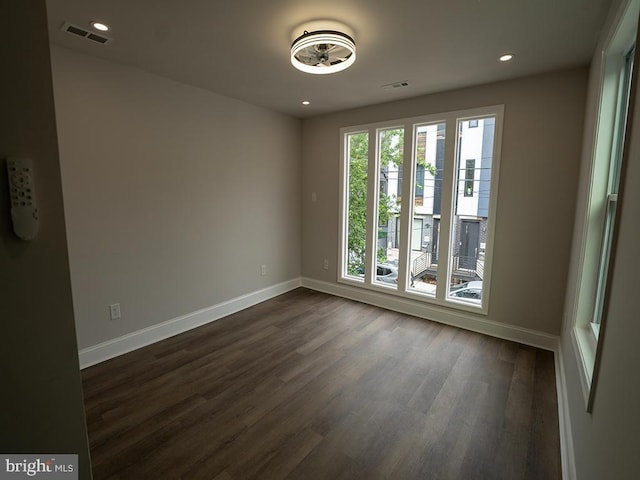 2005 N Lawrence St, Philadelphia, PA 19122 - spare room with baseboards, dark wood finished floors, and recessed lighting