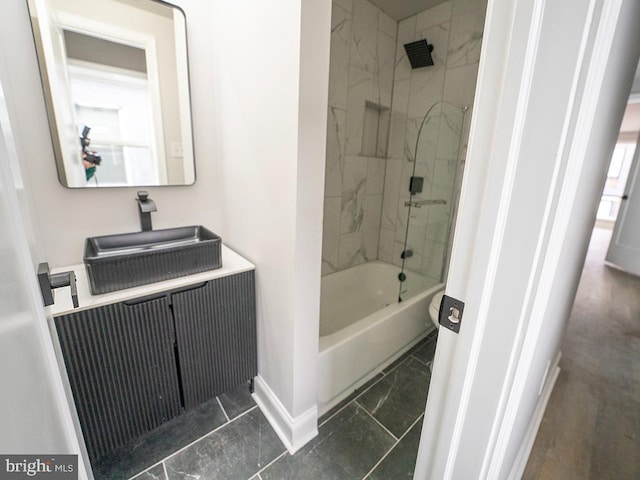 2005 N Lawrence St, Philadelphia, PA 19122 - bathroom with baseboards, vanity, and bathing tub / shower combination