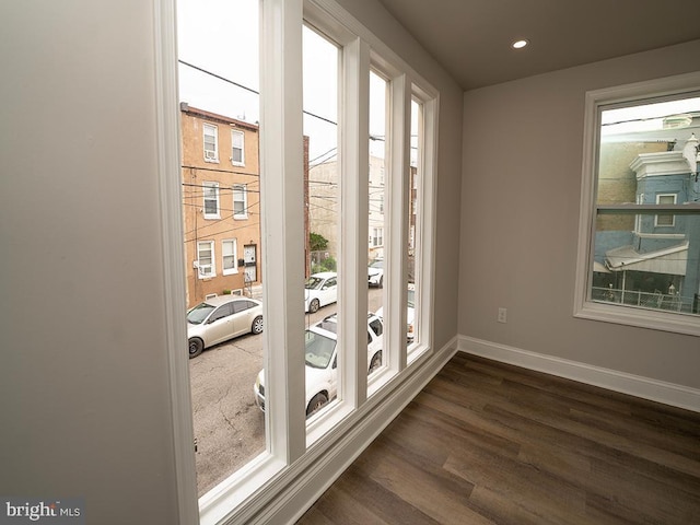 2005 N Lawrence St, Philadelphia, PA 19122 - empty room featuring dark wood finished floors, baseboards, and recessed lighting