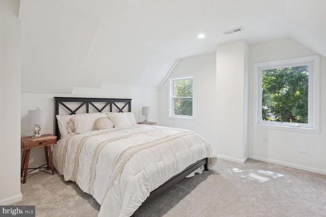 1614 Grace Church Rd, Silver Spring, MD 20910 - bedroom featuring visible vents, carpet flooring, baseboards, and vaulted ceiling