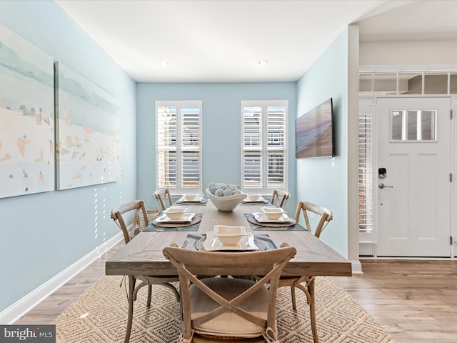 24239 Canoe Dr Unit 204, Millsboro, DE 19966 - dining space with light wood finished floors, baseboards, and recessed lighting