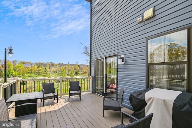 deck featuring area for grilling