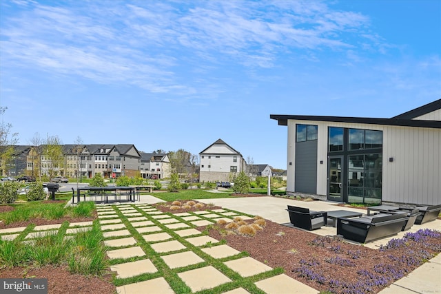 view of patio / terrace featuring a residential view