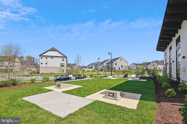 surrounding community featuring a residential view and a lawn