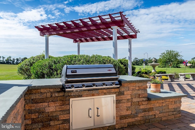 180 Featherbed Ln, Pilesgrove, NJ 08098 - view of patio / terrace with a pergola, area for grilling, and a grill