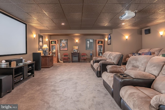 180 Featherbed Ln, Pilesgrove, NJ 08098 - cinema room featuring carpet and a drop ceiling