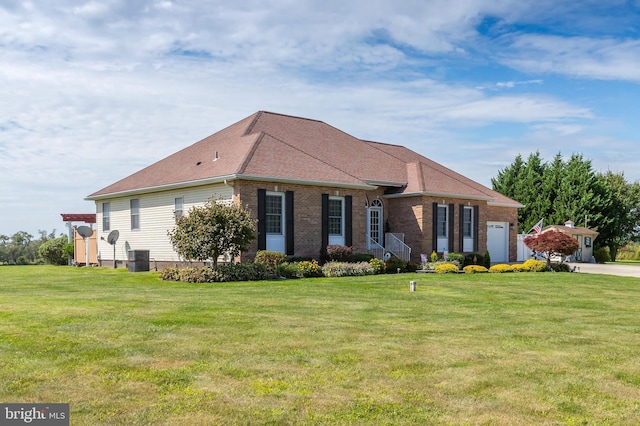 180 Featherbed Ln, Pilesgrove, NJ 08098 - single story home featuring brick siding, a garage, and a front lawn