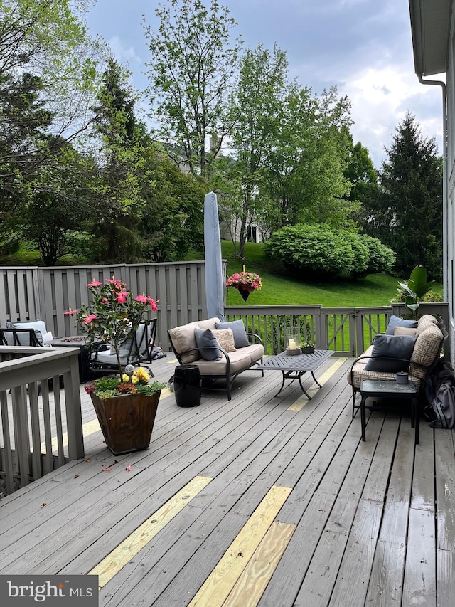 1388 Old Barn Cir, Downingtown, PA 19335 - wooden terrace featuring view of scattered trees