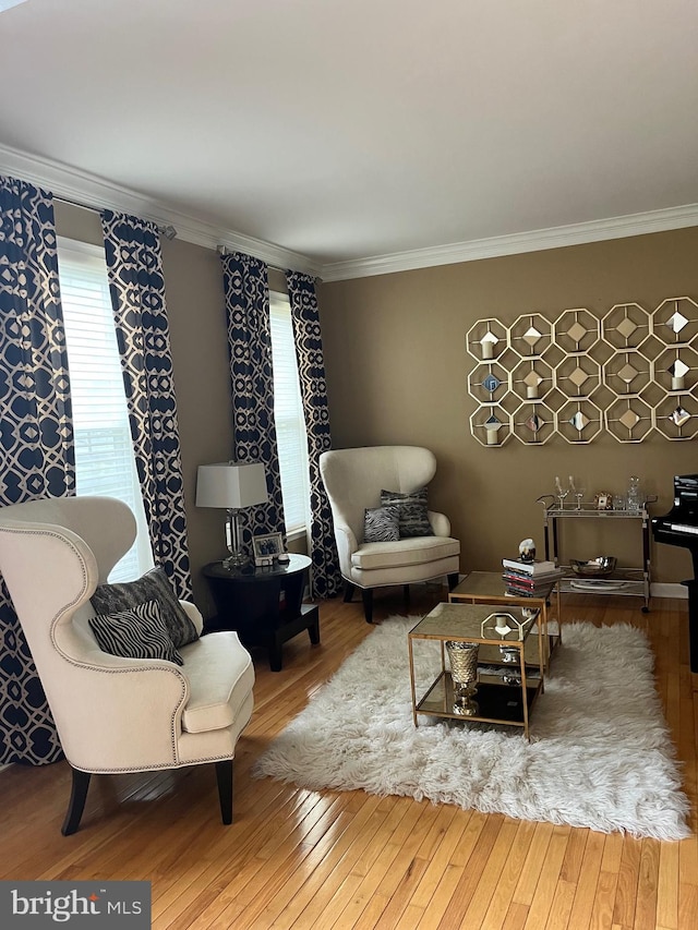 1388 Old Barn Cir, Downingtown, PA 19335 - living area featuring crown molding and hardwood / wood-style floors