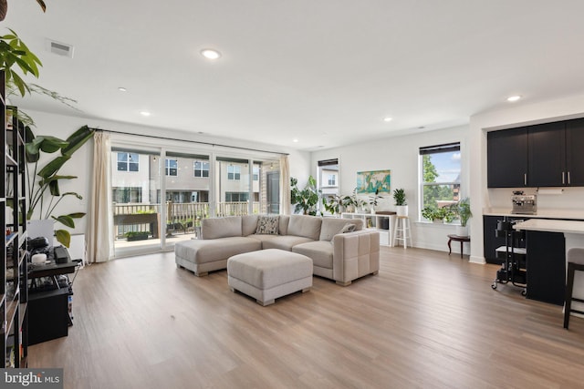 4902 Longmire Way Unit 24, Chantilly, VA 20151 - living area featuring light wood finished floors, recessed lighting, and baseboards