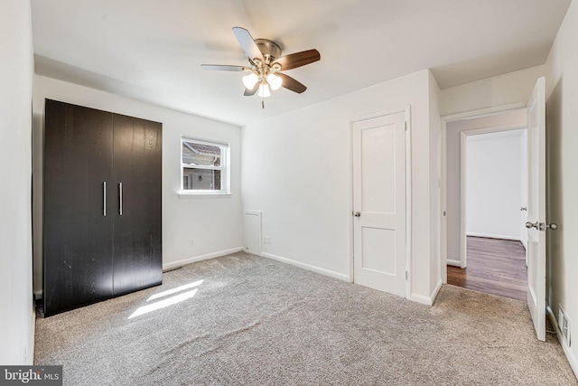 7306 Wayne Dr, Annandale, VA 22003 - unfurnished bedroom with carpet floors, a ceiling fan, and baseboards