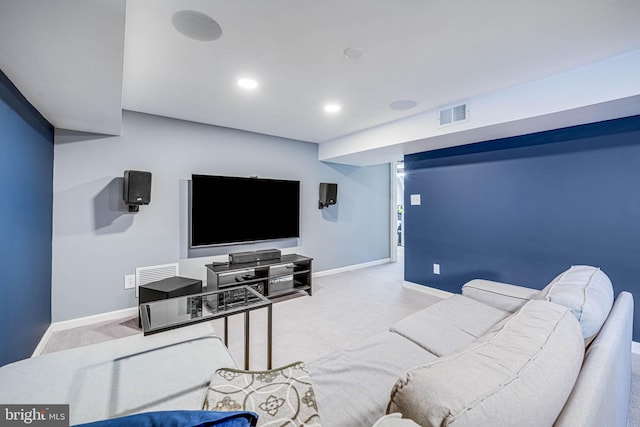 7306 Wayne Dr, Annandale, VA 22003 - living room with carpet floors, recessed lighting, baseboards, and visible vents
