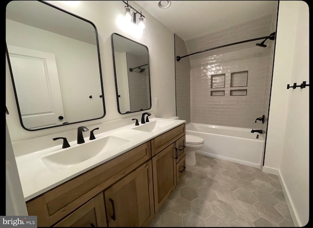 122B Garber, Mount Jackson, VA 22842 - bathroom featuring a sink, toilet, double vanity, and  shower combination