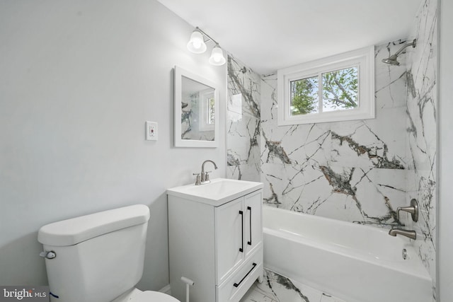 505 N Naylor St, Alexandria, VA 22304 - full bath with toilet,  shower combination, vanity, and marble finish floors