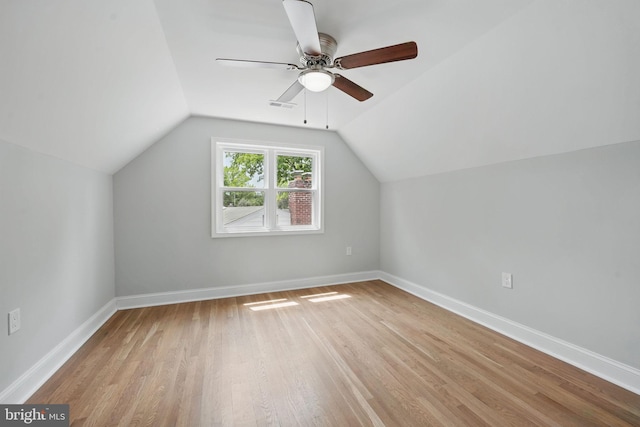 505 N Naylor St, Alexandria, VA 22304 - additional living space featuring light wood-type flooring, a ceiling fan, lofted ceiling, and baseboards