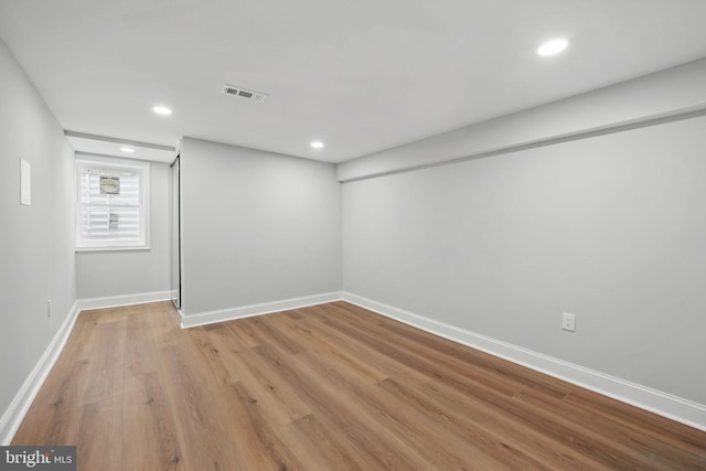 505 N Naylor St, Alexandria, VA 22304 - below grade area with light wood-style floors, baseboards, and recessed lighting