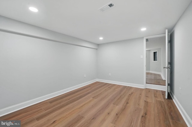 505 N Naylor St, Alexandria, VA 22304 - below grade area featuring light wood-style floors, recessed lighting, and baseboards