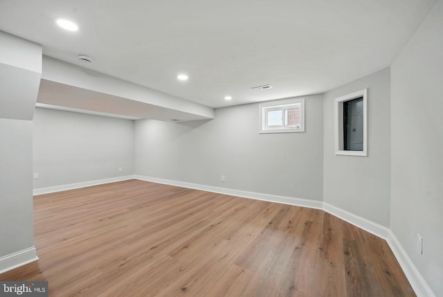 505 N Naylor St, Alexandria, VA 22304 - below grade area featuring light wood finished floors, baseboards, and recessed lighting
