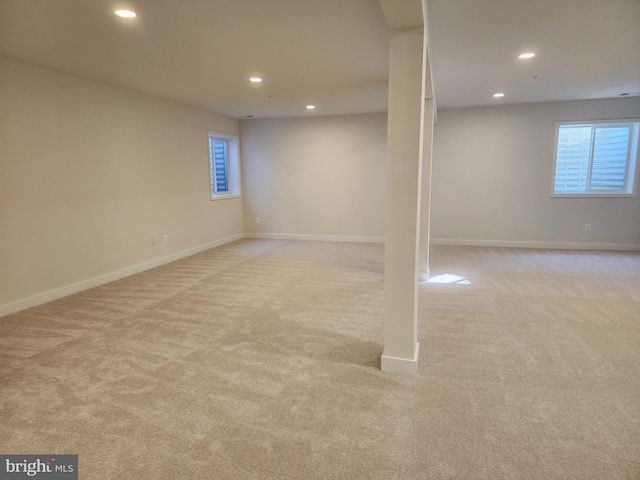 128 Sadie Way, Arnold, MD 21012 - basement with recessed lighting, baseboards, and light carpet